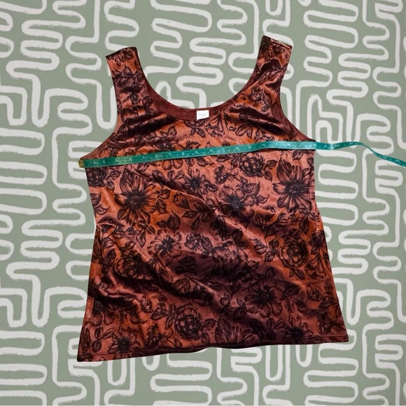 Delicates Floral Copper Tank Top Sz Medium - Picture 4 of 5